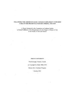 FOLLOWING THE AMERICAN LEAD: CANADA`S DIPLOMACY