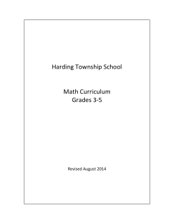 Harding Township School Math Curriculum Grades 3-5