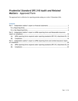 Approved Audit Form - Australian Prudential Regulation Authority