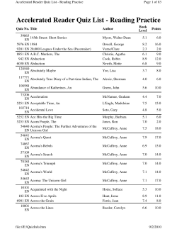 Accelerated Reader Quiz List