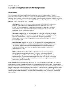 A Close Reading of Lincoln`s Gettysburg Address