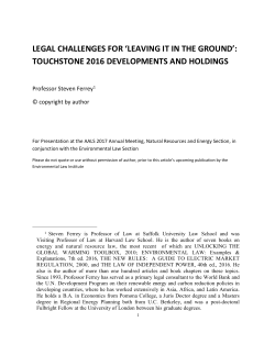 legal challenges for `leaving it in the ground`: touchstone 2016