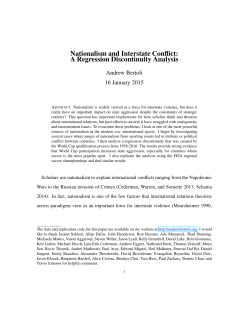Nationalism and Interstate Conflict: A Regression Discontinuity