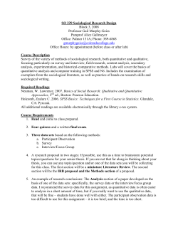 SO 229 Sociological Research Methods