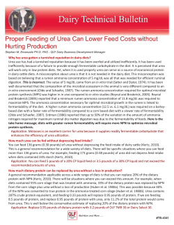 Proper Feeding of Urea Can Lower Feed Costs without
