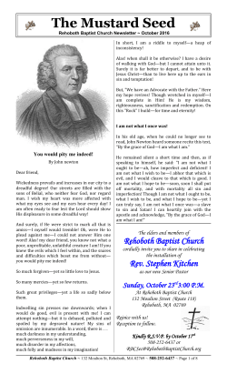 The Mustard Seed - rehobothbaptistchurch.org