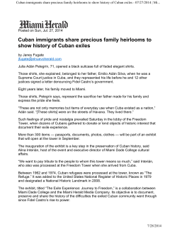 Cuban immigrants share precious family heirlooms