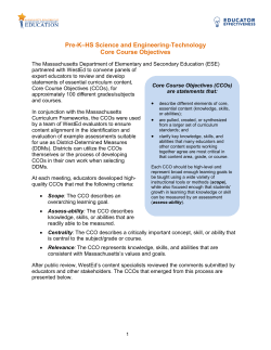 Science and Technology Example DDMs: Core Course Objectives