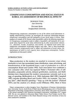 conspicuous consumption and social status in korea - S