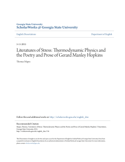 Literatures of Stress: Thermodynamic Physics and the Poetry and
