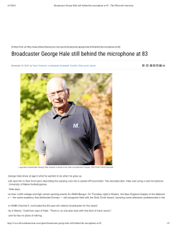 Broadcaster George Hale still behind the microphone at 83