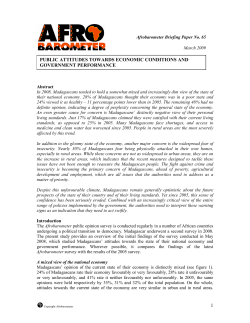 Points de vue de la population sur la situation &eacute;conomique, la