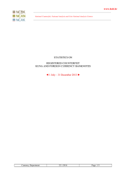 Statistics on Registered Counterfeit Kuna and Foreign