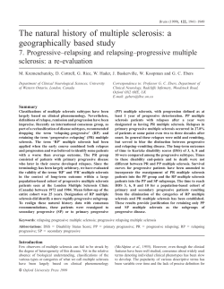 The natural history of multiple sclerosis: a