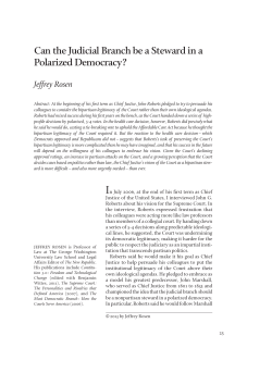 Can the Judicial Branch be a Steward in a Polarized Democracy?