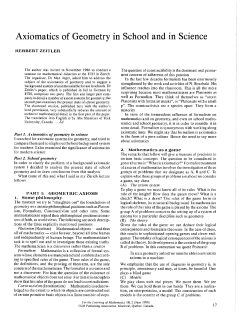 Axiomatics of Geometry in School and in Science