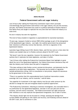 Federal Government sells out sugar industry
