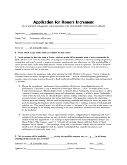 Application for Honors Increment