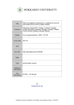 Metal and metalloid contamination in roadside soil and wild rats