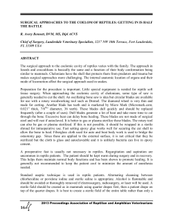 SURGICAL APPROACHES TO THE COELOM OF REPTILES