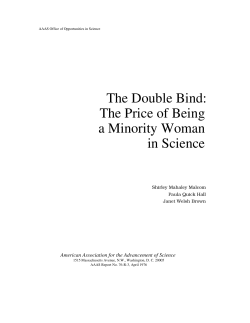 The Double Bind: The Price of Being a Minority Woman in Science
