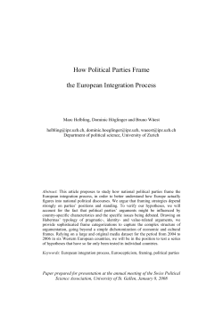 How Political Parties Frame the European Integration Process