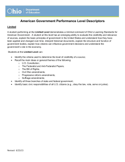 American Government Performance Level Descriptors