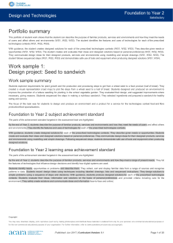 Portfolio summary Work sample 1: Design project: Seed to sandwich