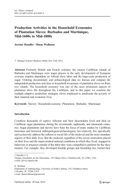 Production Activities in the Household Economies of Plantation