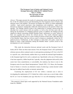 The European Court of Justice and National Courts