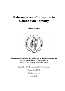 Patronage and Corruption in Cambodian Forestry