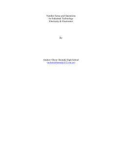 Number Sense and Operations