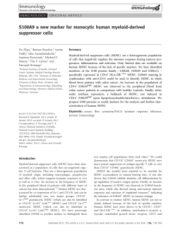 S100A9 a new marker for monocytic human myeloidderived