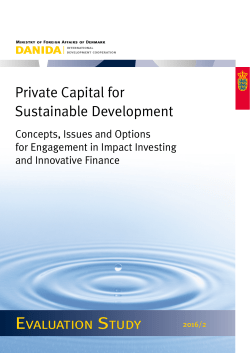 Private Capital for Sustainable Development
