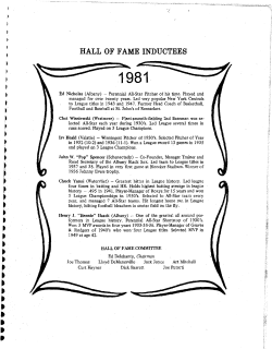 Hall of Fame Inductees - Albany Twilight League