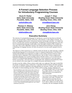 A Formal Language Selection Process for Introductory Programming
