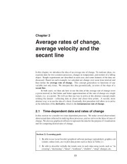 Average rates of change, average velocity and the