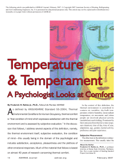 A Psychologist Looks at Comfort