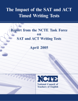 The Impact of the SAT and ACT Timed Writing Tests
