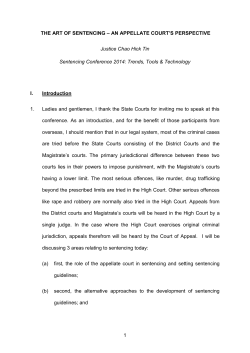 1 THE ART OF SENTENCING – AN APPELLATE COURT`S