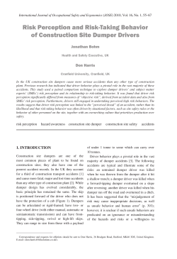 Risk Perception and Risk-Taking Behavior of Construction Site