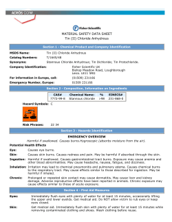 MATERIAL SAFETY DATA SHEET Tin (II) Chloride Anhydrous