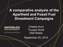 A comparative analysis of the Apartheid and Fossil Fuel Divestment