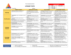 Qualitative Elements of Text Complexity Rubric for Literary Texts