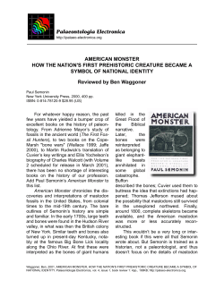Palaeontologia Electronica AMERICAN MONSTER HOW THE