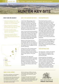 Hunter Key Site - NSW Department of Primary Industries