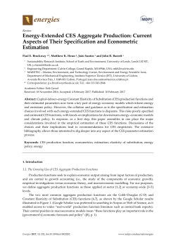 Energy-Extended CES Aggregate Production: Current Aspects of