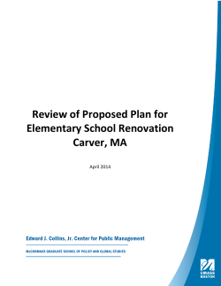 Review of Proposed Plan for Elementary School Renovation Carver