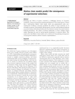 Markov chain models predict the consequences of experimental