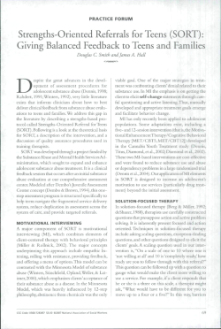 Strengths Oriented Referral for Teenagers